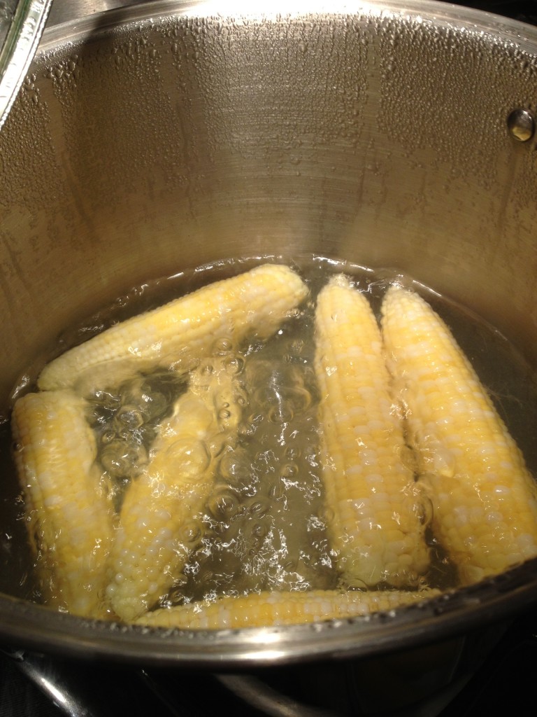 Freezing Corn on the cob blanching