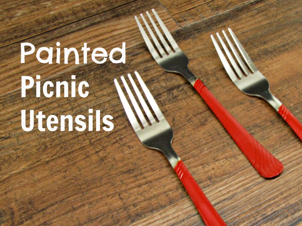 Painted Picnic Utensils Silverware