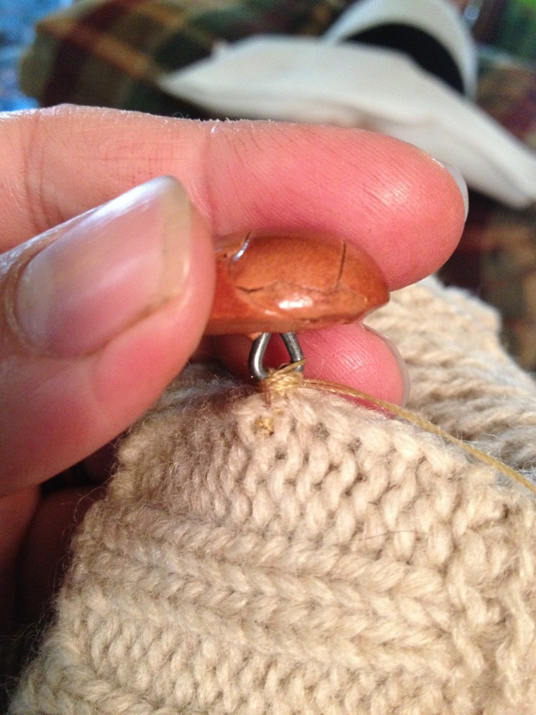 Sewing on a shank button 5