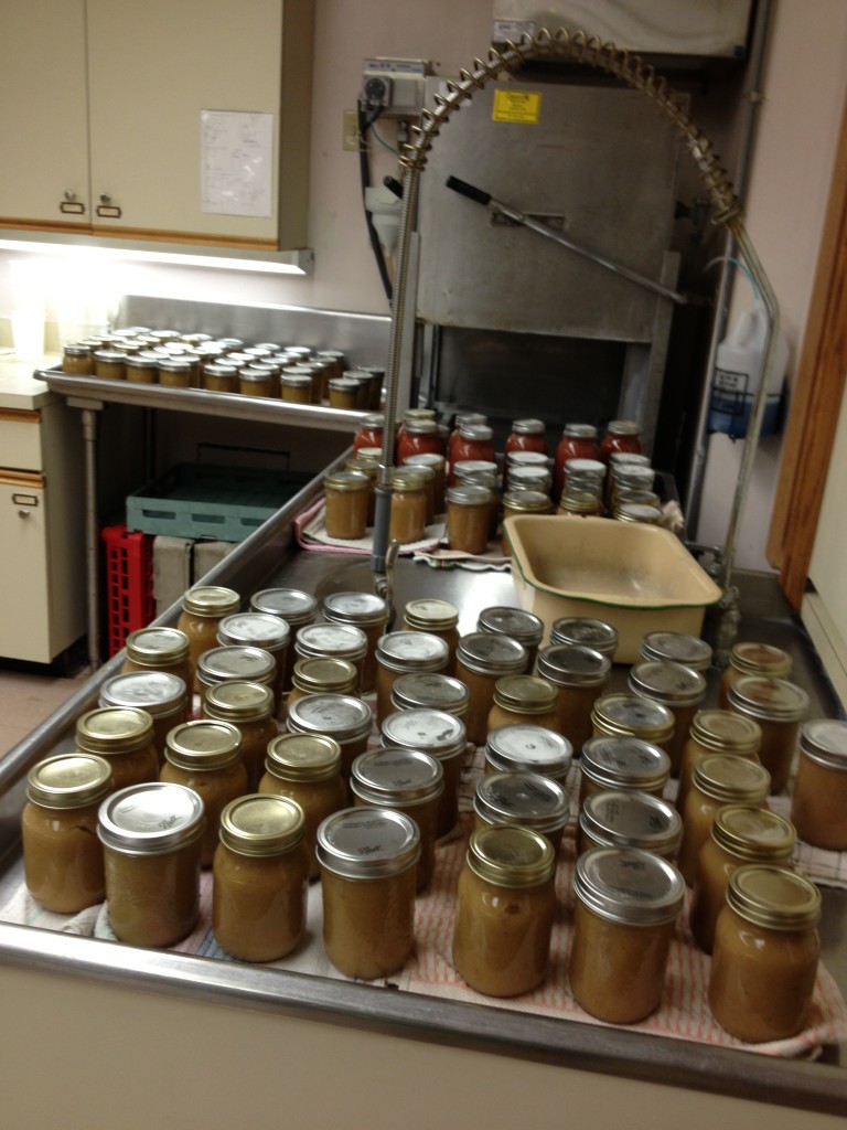 Jars of Applesauce home canned