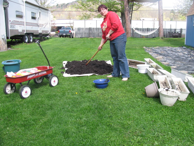 Remixing Planter Soil