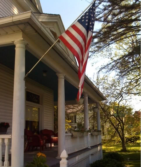 house with flowers on porch