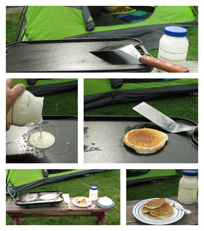 Camping Pancakes on Lodge Griddle