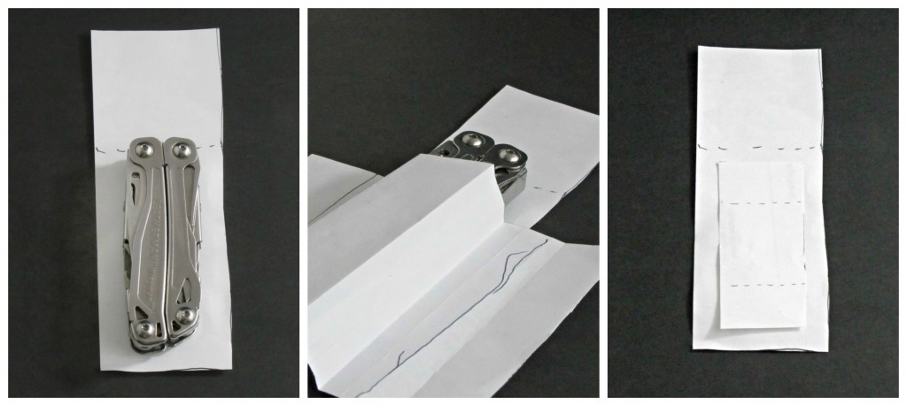 Designing the pattern for the Duck Tape Knife Belt Pouch