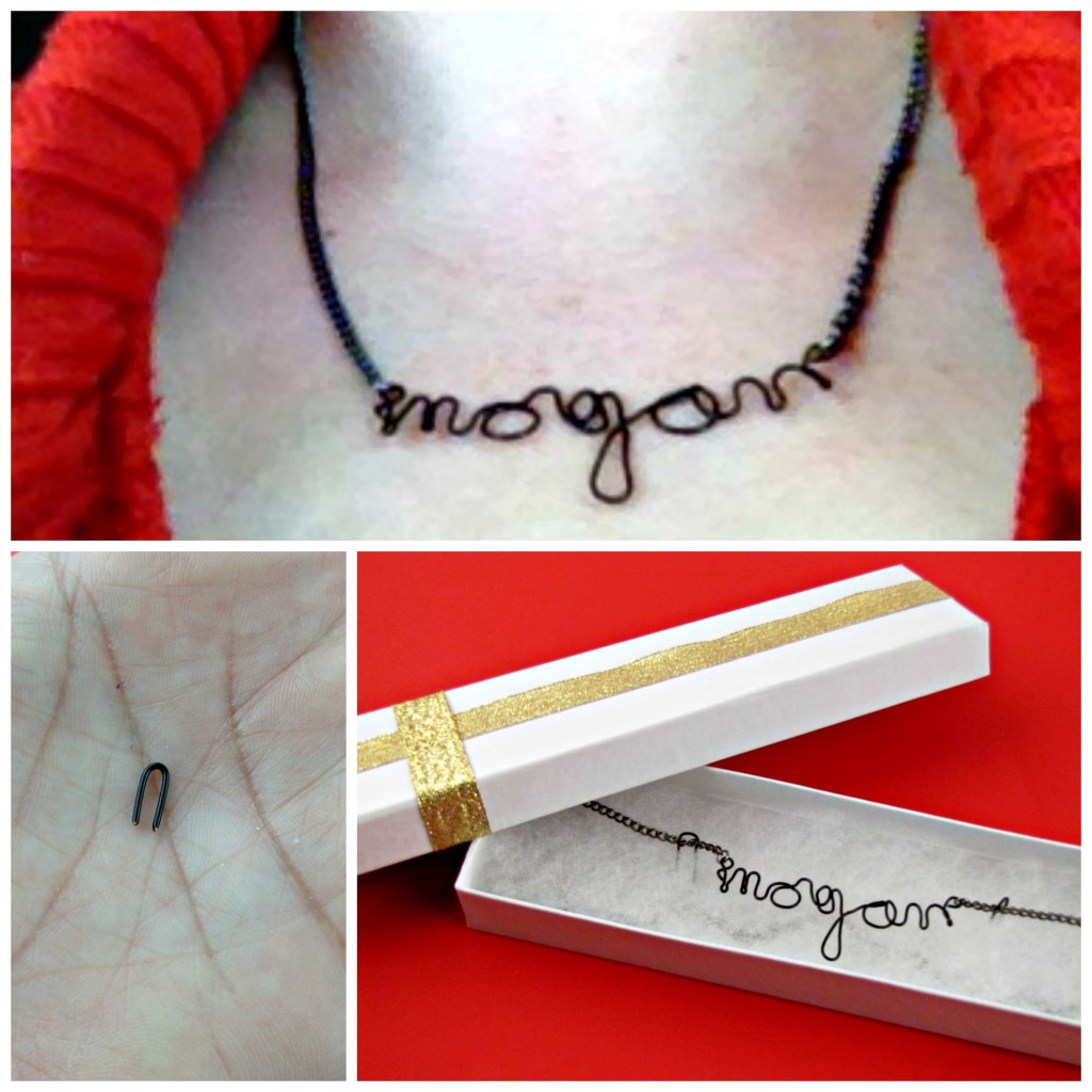 Finished Bent Wire Name Necklace - A Walmart Craft!